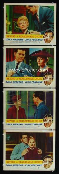 f021 BEYOND A REASONABLE DOUBT 4 movie lobby cards '56 Fritz Lang