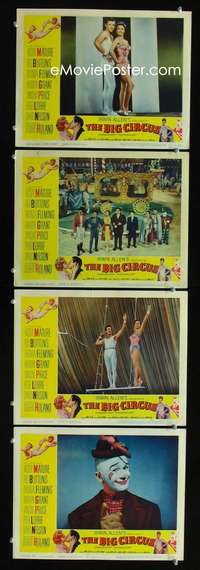 f024 BIG CIRCUS 4 movie lobby cards '59 Victor Mature, Red Buttons