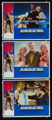 f247 BILLION DOLLAR THREAT 3 movie lobby cards '79 sexy blonde spies!