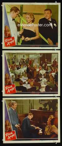 f249 BLACK ANGEL 3 movie lobby cards '46 Peter Lorre, Duryea, noir!
