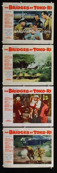 f028 BRIDGES AT TOKO-RI 4 movie lobby cards '54 Grace Kelly, Holden