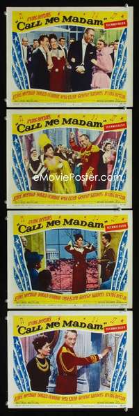 f031 CALL ME MADAM 4 movie lobby cards '53 Ethel Merman, Donald O'Connor