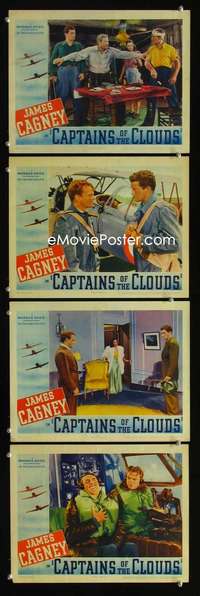 f033 CAPTAINS OF THE CLOUDS 4 movie lobby cards '42 pilot James Cagney!