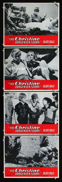 f039 CHRISTINE JORGENSEN STORY 4 movie lobby cards '70 1st sex-change!