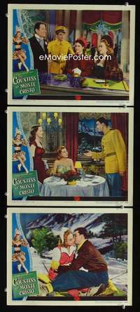 f279 COUNTESS OF MONTE CRISTO 3 movie lobby cards '48 Sonja Henie