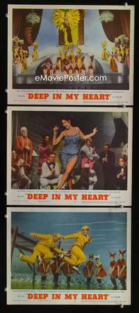 f289 DEEP IN MY HEART 3 movie lobby cards '54 MGM all-star musical!
