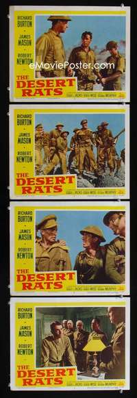 f050 DESERT RATS 4 movie lobby cards '53 Richard Burton, James Mason