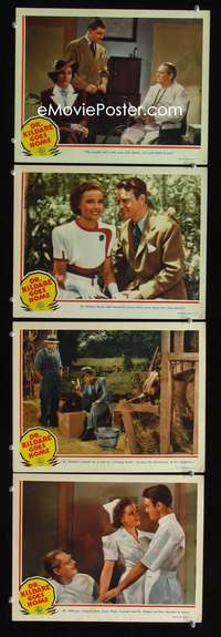 f051 DR KILDARE GOES HOME 4 movie lobby cards '40 Lew Ayres, Barrymore
