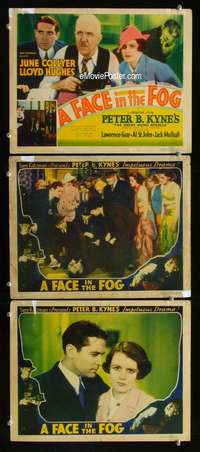 f299 FACE IN THE FOG 3 movie lobby cards '36 June Collyer, Lloyd Hughes