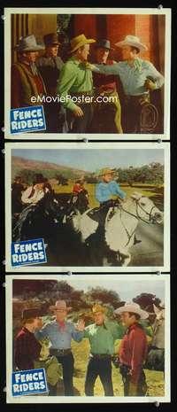 f306 FENCE RIDERS 3 movie lobby cards '50 Whip Wilson, Andy Clyde