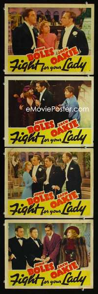 f062 FIGHT FOR YOUR LADY 4 movie lobby cards '37 John Boles, Jack Oakie
