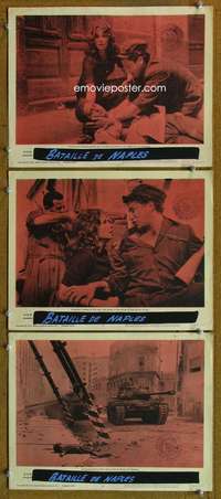 f313 FOUR DAYS OF NAPLES 3 movie lobby cards '63 World War II Italy!