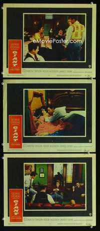 f318 GIANT 3 movie lobby cards '56 James Dean, Liz Taylor, Rock Hudson