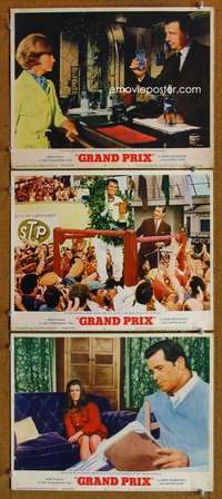 f323 GRAND PRIX 3 movie lobby cards '67 James Garner, car racing!