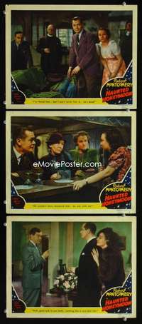 f330 HAUNTED HONEYMOON 3 movie lobby cards '40 Robert Montgomery