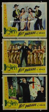 f334 HIT PARADE OF 1943 3 movie lobby cards '43 Susan Hayward, Carroll