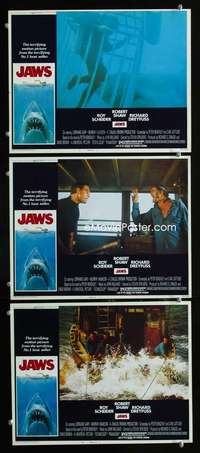 f351 JAWS 3 movie lobby cards '75 Steven Spielberg classic shark!