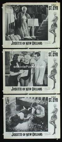 f353 JOSETTE OF NEW ORLEANS 3 movie lobby cards '50s sexy Lili St Cyr!