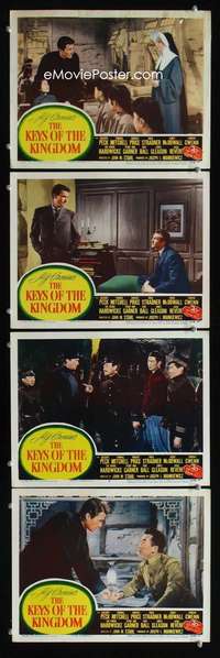 f094 KEYS OF THE KINGDOM 4 movie lobby cards R54 religious Gregory Peck!