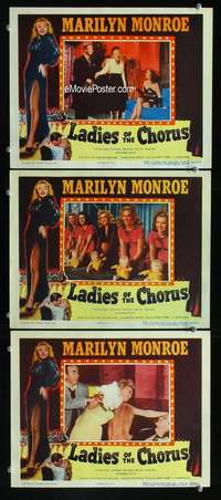 f359 LADIES OF THE CHORUS 3 movie lobby cards R52 early Marilyn Monroe!