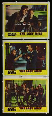 f362 LAST MILE 3 movie lobby cards '59 Mickey Rooney on death row!