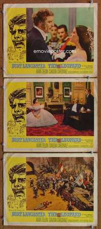 f364 LEOPARD 3 movie lobby cards '63 Burt Lancaster, Delon, Visconti