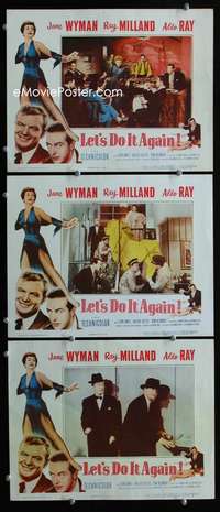 f365 LET'S DO IT AGAIN 3 movie lobby cards '53 Jane Wyman, Ray Milland