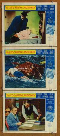 f369 LIST OF ADRIAN MESSENGER 3 movie lobby cards '63 Douglas, Huston
