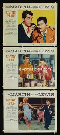 f374 LIVING IT UP 3 movie lobby cards '54 Dean Martin & Jerry Lewis!