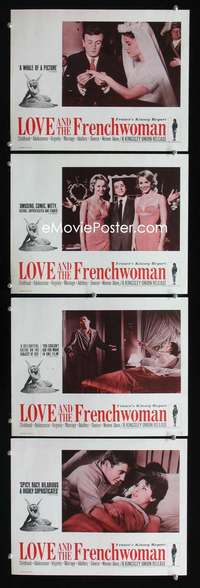 f103 LOVE & THE FRENCHWOMAN 4 movie lobby cards '60 like Kinsey Report!