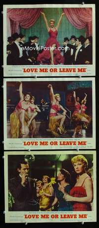 f375 LOVE ME OR LEAVE ME 3 movie lobby cards '55 Doris Day as Etting!