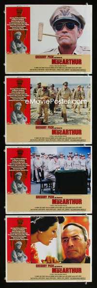 f106 MacARTHUR 4 movie lobby cards '77 daring General Gregory Peck!