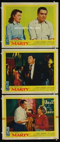 f377 MARTY 3 movie lobby cards '55 Delbert Mann, Ernest Borgnine