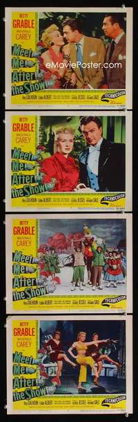 f113 MEET ME AFTER THE SHOW 4 movie lobby cards '51 Betty Grable