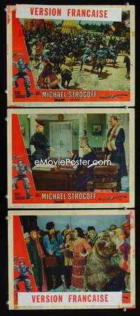 f382 MICHAEL STROGOFF 3 movie lobby cards '60 Curd Jurgens, Verne