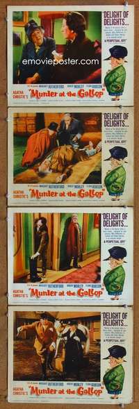 f119 MURDER AT THE GALLOP 4 movie lobby cards '63 Margaret Rutherford