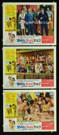 f392 MUSCLE BEACH PARTY 3 movie lobby cards '64 Frankie & Annette!