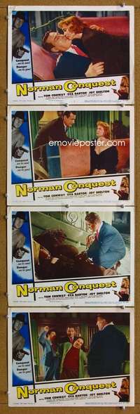 f125 NORMAN CONQUEST 4 movie lobby cards '53 Tom Conway, Eva Bartok