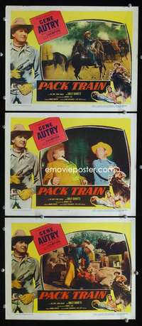 f405 PACK TRAIN 3 movie lobby cards '53 Gene Autry, Smiley Burnette