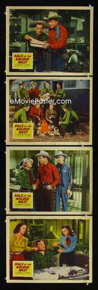 f130 PALS OF THE GOLDEN WEST 4 movie lobby cards '51 Roy Rogers, Evans
