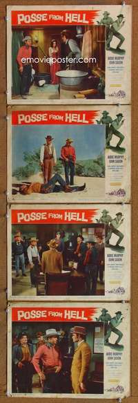 f138 POSSE FROM HELL 4 movie lobby cards '61 Audie Murphy, John Saxon