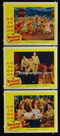 f422 PRIVATE'S AFFAIR 3 movie lobby cards '59 Sal Mineo, Barbara Eden