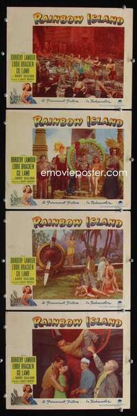 f144 RAINBOW ISLAND 4 movie lobby cards '44 sexy Dorothy Lamour!