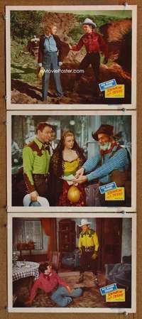 f427 RAINBOW OVER TEXAS 3 movie lobby cards '46 Roy Rogers, Dale Evans