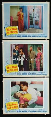 f428 RALLY ROUND THE FLAG BOYS 3 movie lobby cards '59 Paul Newman