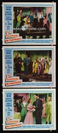 f431 REMARKABLE MR PENNYPACKER 3 movie lobby cards '59 Clifton Webb