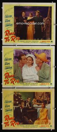 f439 ROAD TO RIO 3 movie lobby cards '48 Bing Crosby, Bob Hope, Lamour
