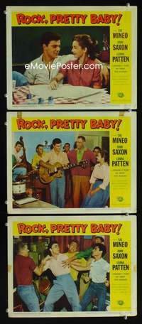 f442 ROCK PRETTY BABY 3 movie lobby cards '57 Sal Mineo, rock 'n roll!