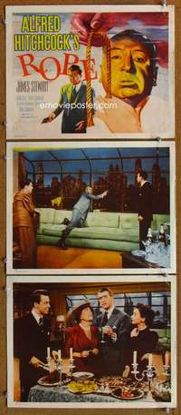 f445 ROPE 3 movie lobby cards R58 James Stewart, Alfred Hitchcock