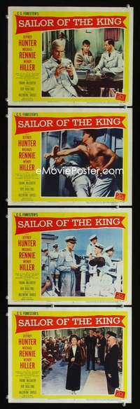 f156 SAILOR OF THE KING 4 movie lobby cards '53 Jeffrey Hunter, Rennie